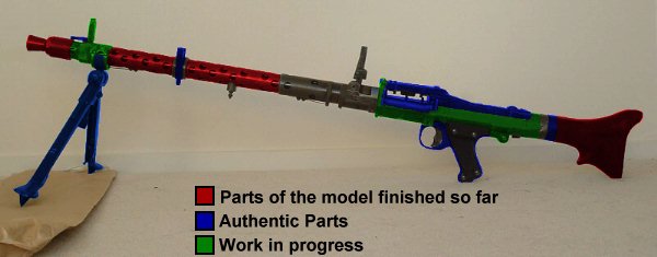 Sections of the model completed so far